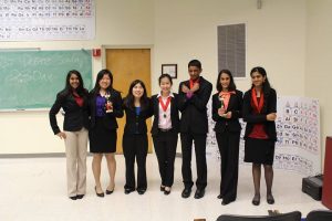 The speech club finalists group together after the awards ceremony. Photo: Melissa Wong