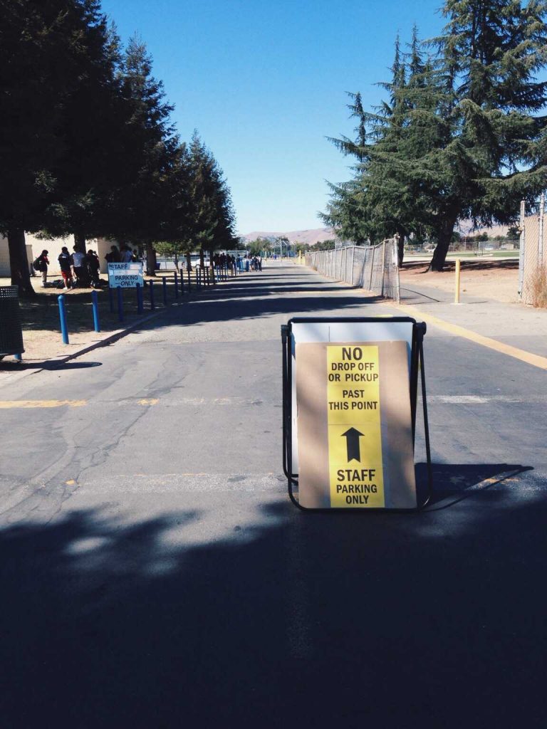 Sigh, the sign that's keeping students out. (Photo: Christine Bach) 