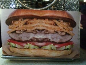 The picture of the “Counter Burger” on the menu rack that I had at The Counter in Fremont. PC: Channing Whitaker 