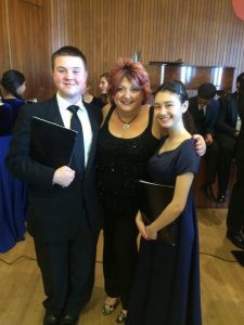 Joey Carini (left) and Liberty Forster (right) pose with their choral director Lori Marie Rios, Associate Professor of Music at College of the Canyons (Photo: Joey Carini)  