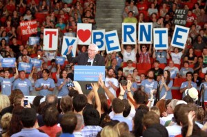 Sanders speaks at a rally (Photo: Gary Fountain)