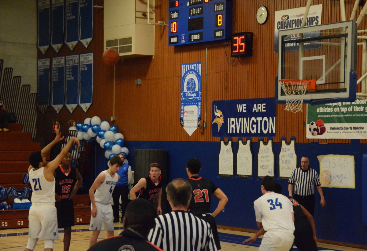 Sahil Bobba, co-captain and top scorer of the night, taking a free throw. (Photo: Vivian Hoang)