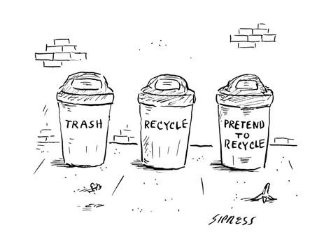 david-sipress-captionless-trash-recycle-pretend-to-recycle-new-yorker-cartoon