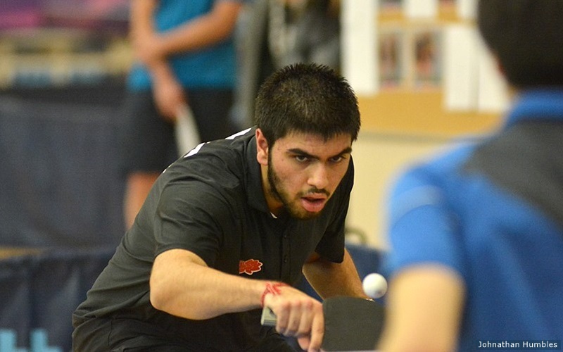 Kunal Chodri returns the ball to his opponent.