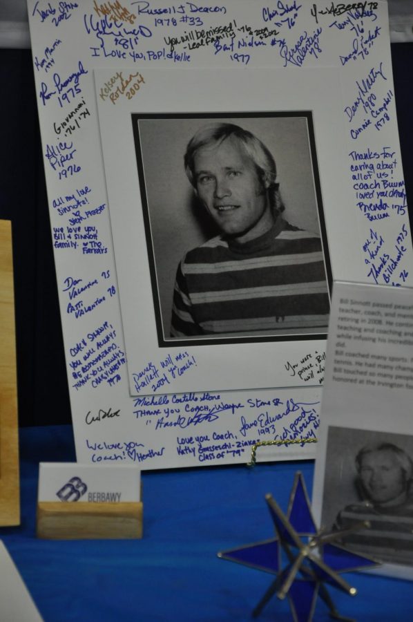 Significant mementos, capturing the life of Coach Sinnott at Irvington, were set on display. 
