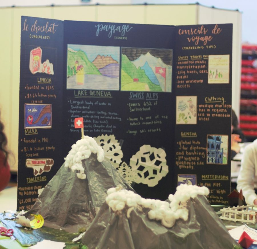  The Switzerland booth featured the Swiss Alps and information on chocolate in Switzerland’s culture.
