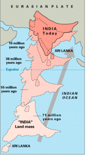 India was once an isolated island before it joined up with Eurasia.