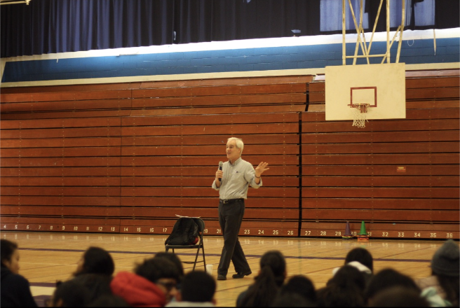 Dr. Slavin discussed the causes of stress and the results of the stress survey with 9th and 10th graders during advisory. 
