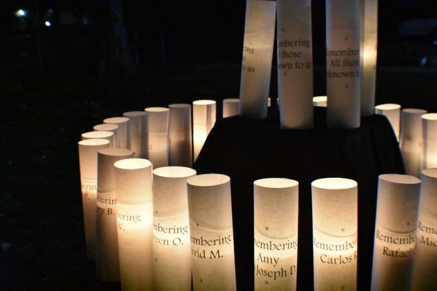 The shrine included the names of more than 24 people who passed away in the Alameda and Santa Clara Counties this year.