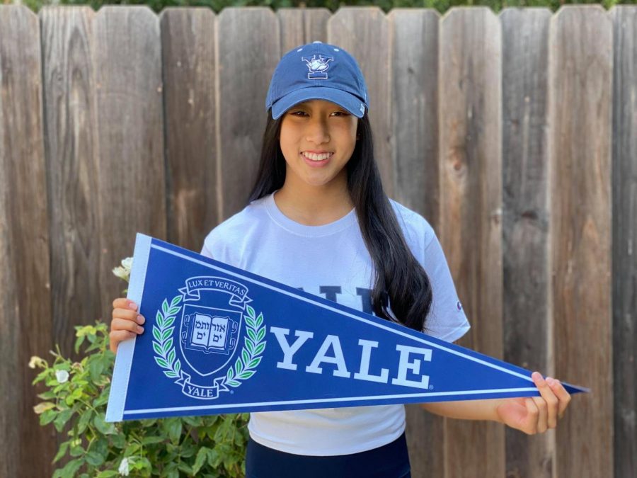 Claire Qu (12) committed to attend Yale University as an athlete for the universitys gymnastics team.