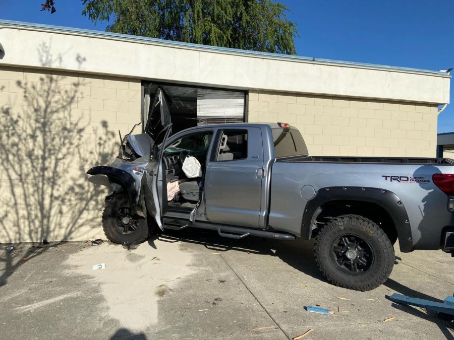 The truck crashed into the classroom with enough force that the air bags deployed. Its a testament to technology that we can create these safety features in cars these days, because it did look like it was a very high impact, Principal Melsby said.