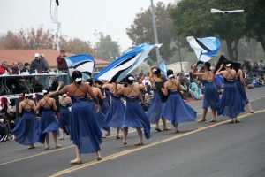 Varsity color guard performs at the Central California Band Review. (Photo credit: IHS Vikings Music Boosters) 
