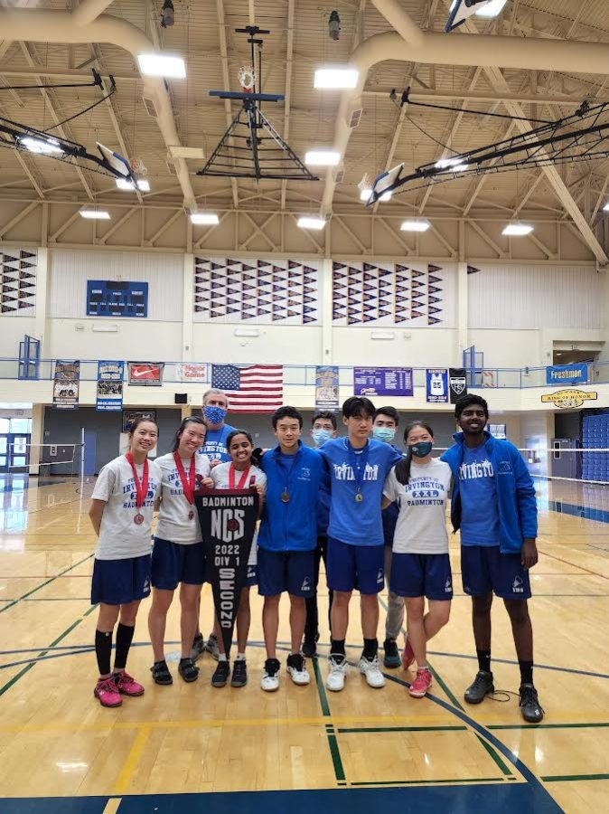 Irvington Badminton poses after their NCS victory.