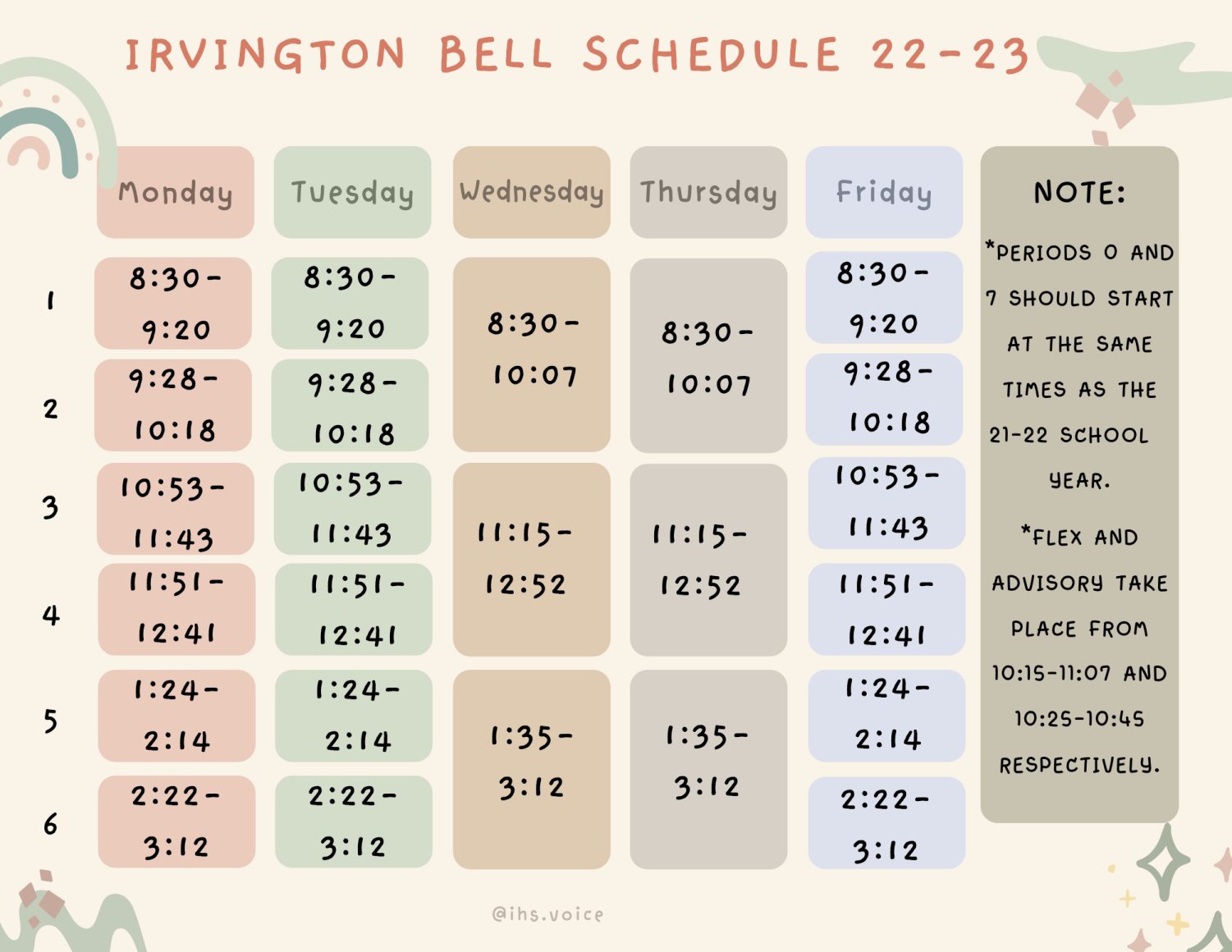 Irvington Implements Two Block Bell Schedule for 2022-23 School Year