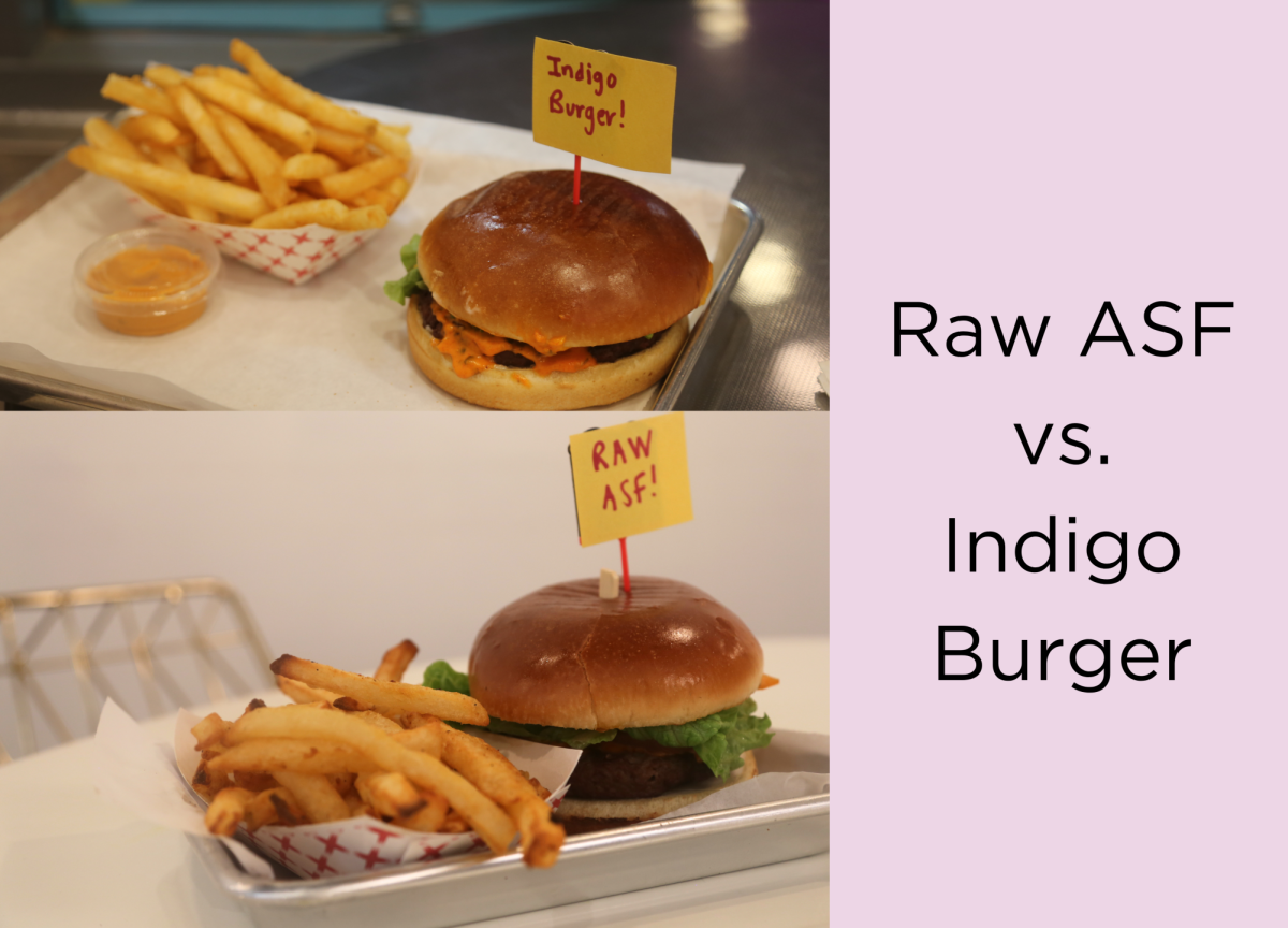 Both Indigo Burger and Raw ASF specialize in vegan meats, though Raw is better described as a superfood cafe and Indigo is known to be a fast-food cafe. 
