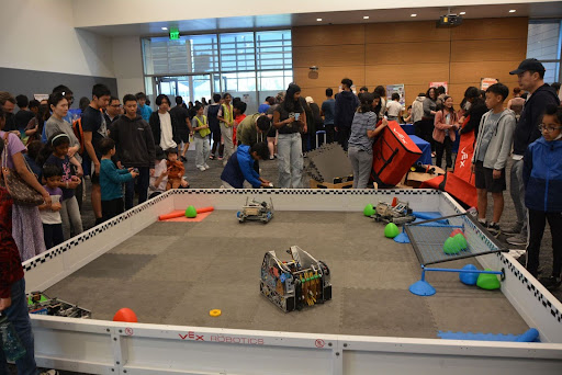 Students gathered at the Fremont Downtown Event Center to present their engineering projects
