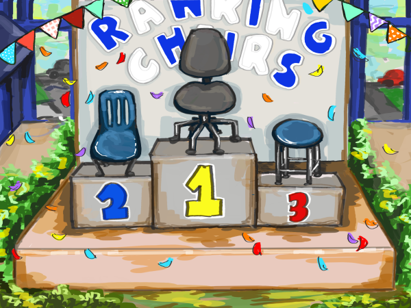 To no one's surprise, the teacher’s rolling chair takes first place on the podium.