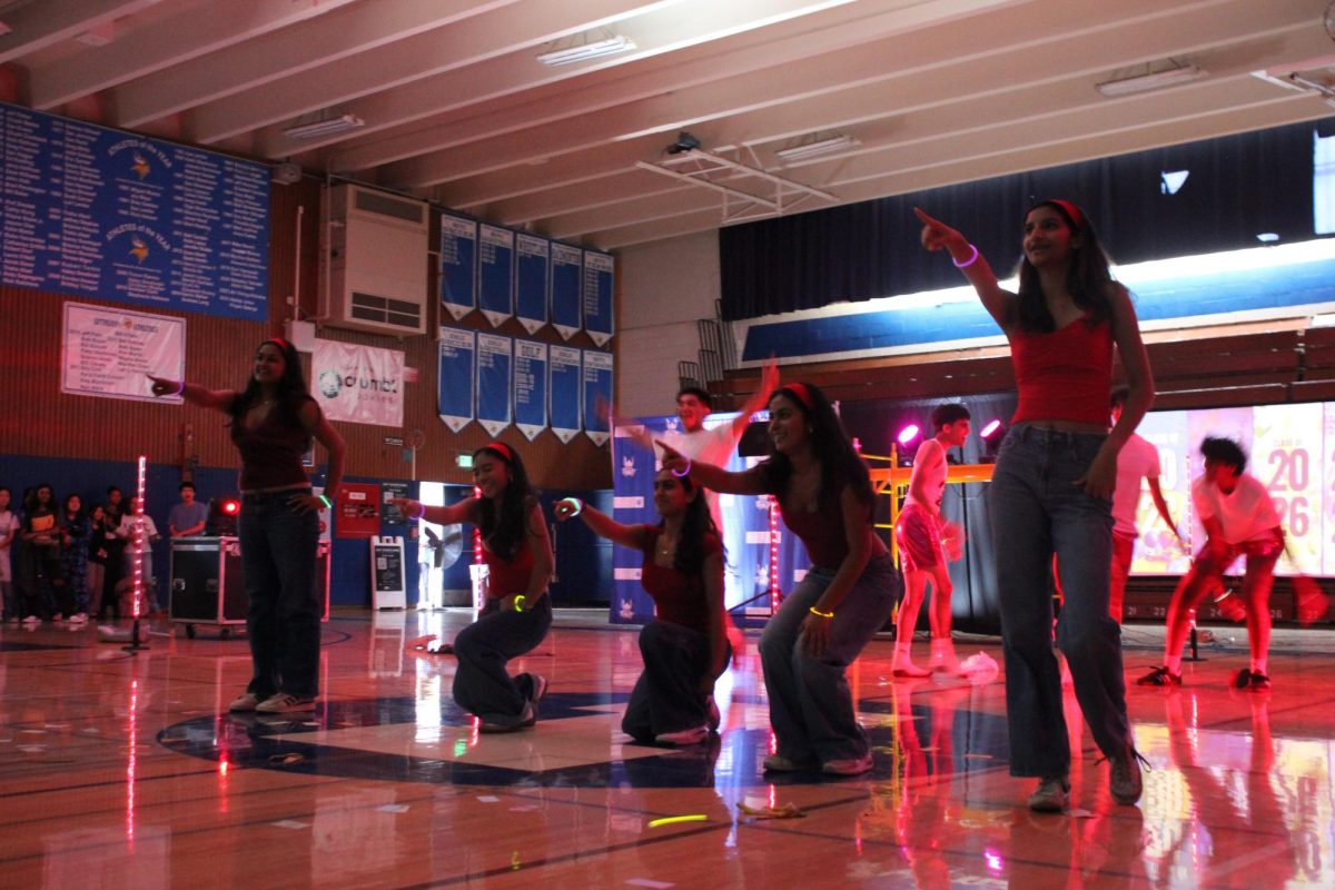 The juniors perform their lip sync in the big gym on Tuesday.