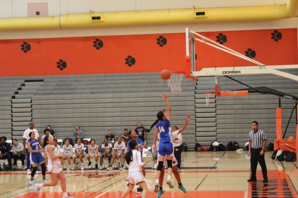 Ishneet Hundal (11) leaps in the post to make a layup.
