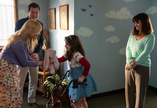 Natalia Grace (Imogen Faith Reid), meets her adoptive family for the first time.
Credit: Business Insider 
