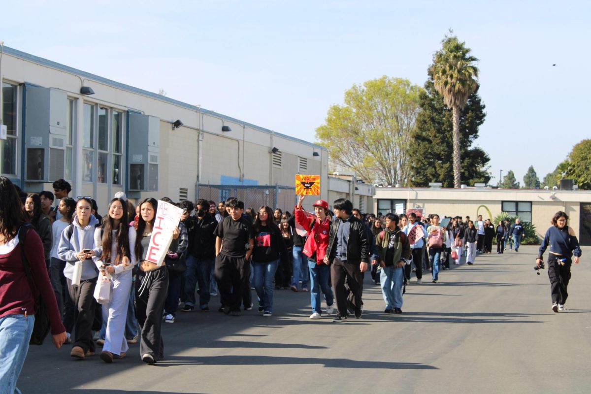 The walkout, which took place during Advisory, included a march circling campus. 